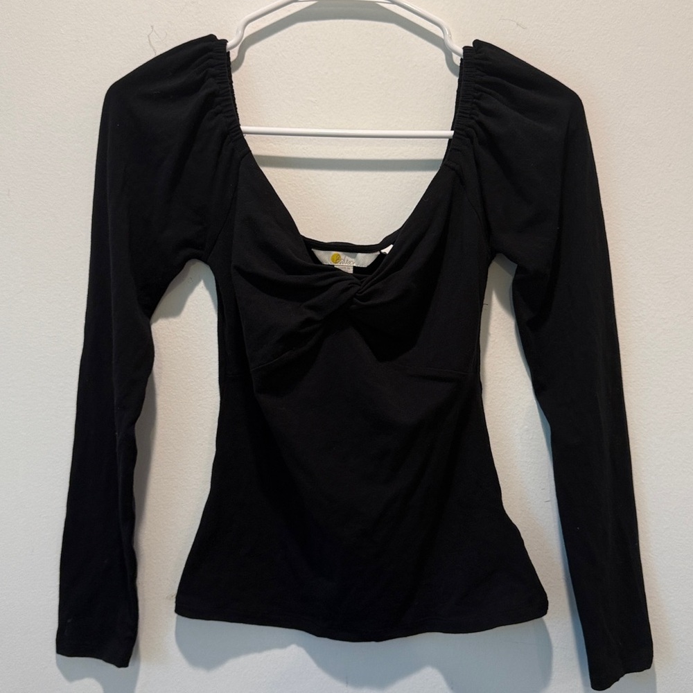 Boden Black Twist Front Top